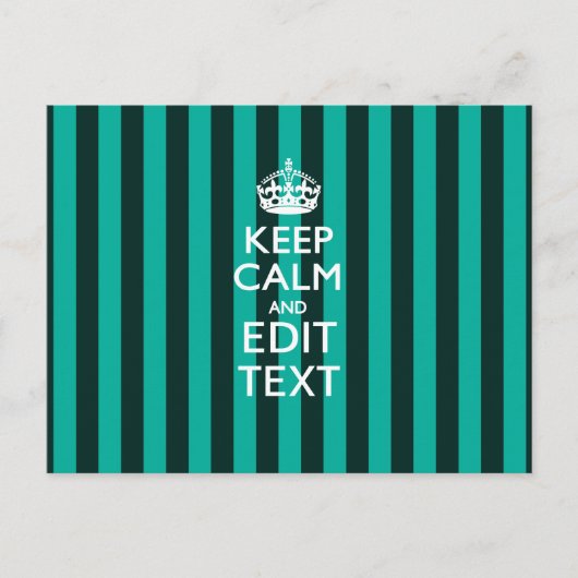保Calm Your Text onターコイズストライプ Decor ポストカード (正面)