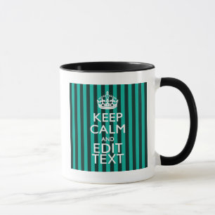 保Calm Your Text onターコイズストライプ Decor マグカップ