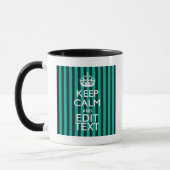 保Calm Your Text onターコイズストライプ Decor マグカップ (左)