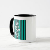 保Calm Your Text onターコイズストライプ Decor マグカップ (正面左)