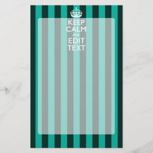 保Calm Your Text onターコイズストライプ Decor 便箋