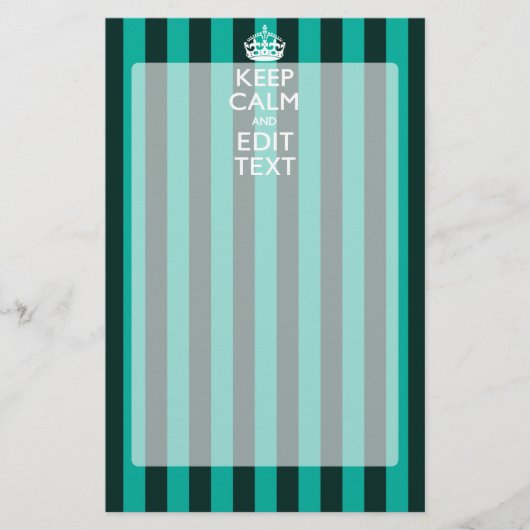 保Calm Your Text onターコイズストライプ Decor 便箋 (正面)