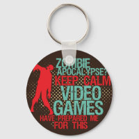 保Calm Zombie Apocalypseゲーマーおもしろいキーチェーン