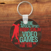 保Calm Zombie Apocalypseゲーマーおもしろいキーチェーン キーホルダー (正面)