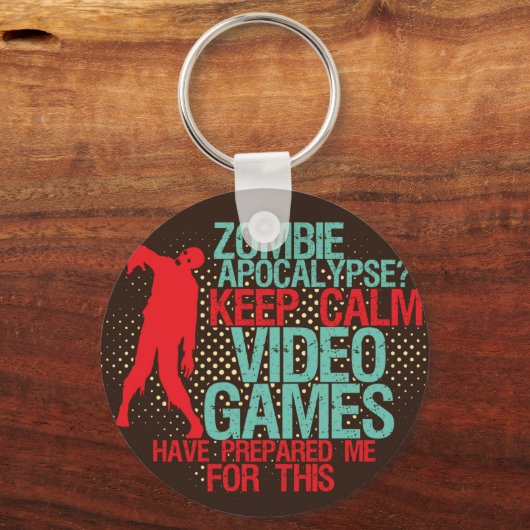 保Calm Zombie Apocalypseゲーマーおもしろいキーチェーン キーホルダー (正面)
