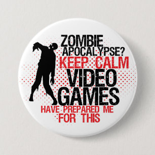 保Calm Zombie Apocalypseゲーマーおもしろいボタン 缶バッジ