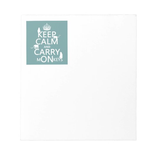 保CalmONkeys運 – すべての色 ノートパッド (正面)