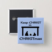 保CHRISTmasのCHRISTスクエアボタン/ピン 缶バッジ (正面&裏面)