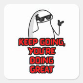 保Goingやる気を起こさせる – かわいいステッカー スクエアシール (正面)