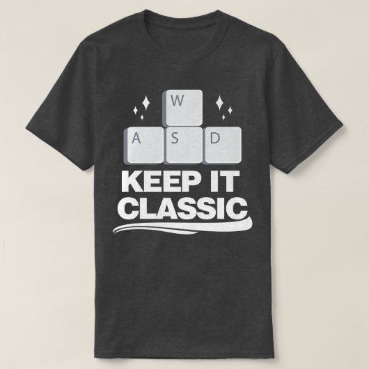 保ItクラシックビデオゲームWASDコントロール Tシャツ (デザイン正面)