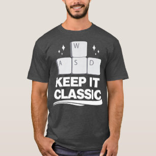 保ItクラシックビデオゲームWASDコントロール Tシャツ