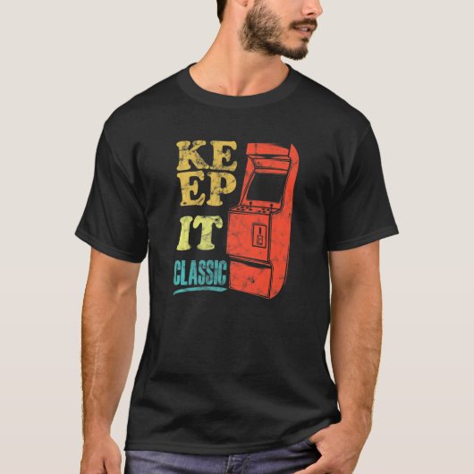 保Itクラシックレトロ90sアーケードゲーム4 Tシャツ (正面)