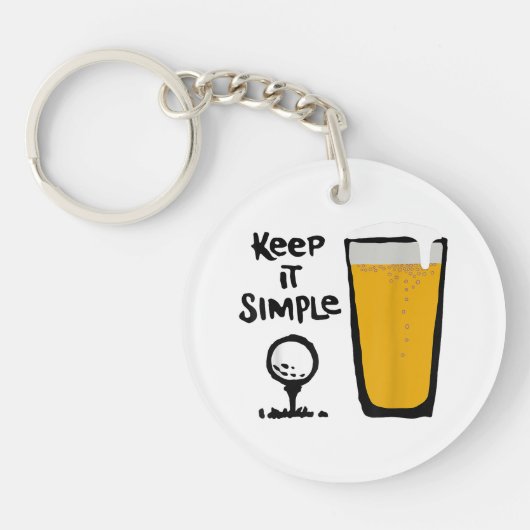 保Itシンプルおもしろいゴルフビール キーホルダー (正面)