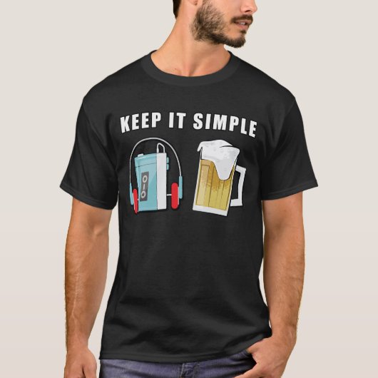 保Itシンプルの – 音楽とビール Tシャツ (正面)