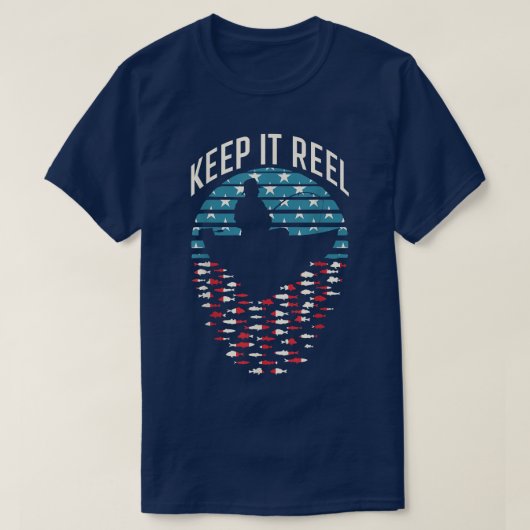 保Itリール魚釣りレトロサンセット釣おもしろいり人 Tシャツ (デザイン正面)