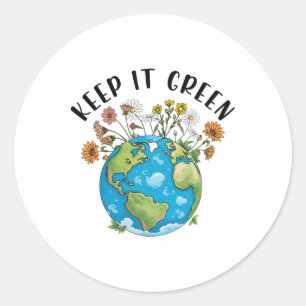 保It Green Earth Dayかわいい先生キッズガールウォム ラウンドシール