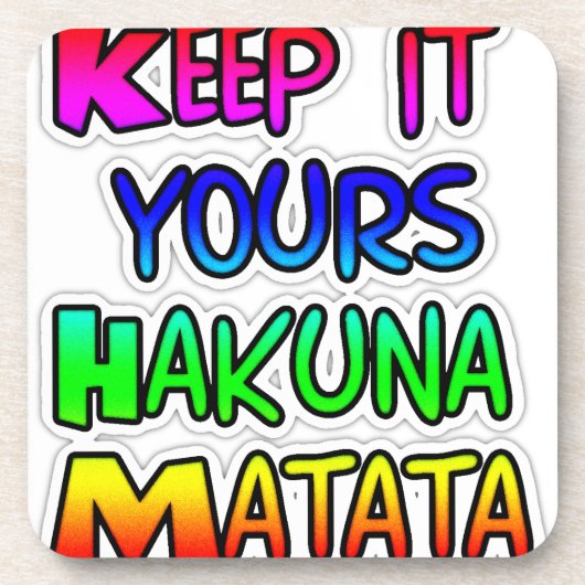 保It Yours Hakuna Matataアートプリント コースター (正面)