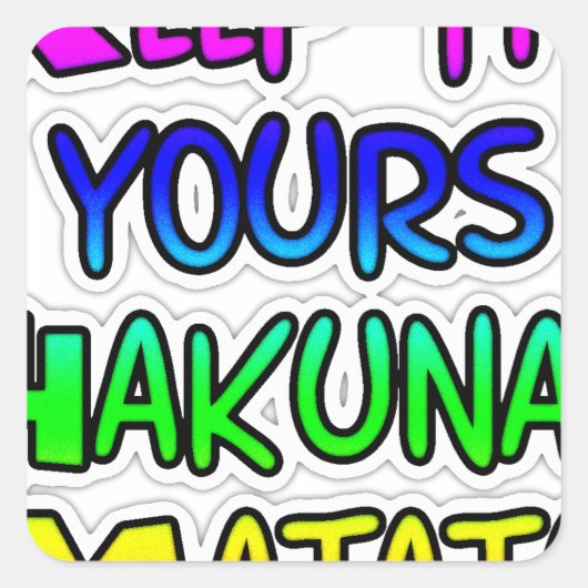 保It Yours Hakuna Matataアートプリント スクエアシール (正面)