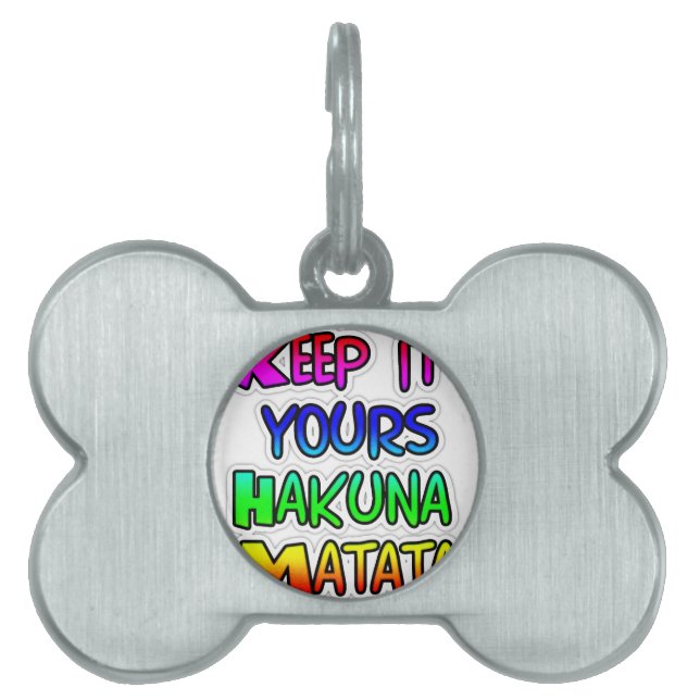 保It Yours Hakuna Matataアートプリント ペットネームタグ (正面)