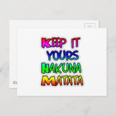 保It Yours Hakuna Matataアートプリント ポストカード (正面/裏面)