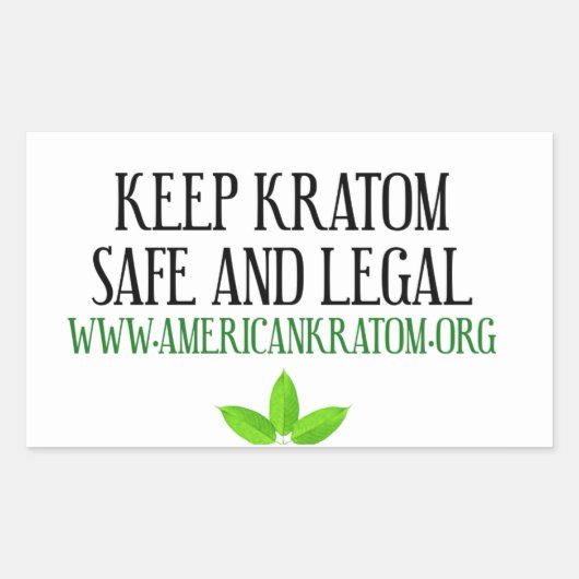 保Kratom LegalとSafe 長方形シール (正面)