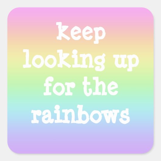 「保Looking Up the Rainbows」パステル・ステッカー スクエアシール (正面)