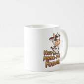 保mooo-vivingかわいい牛のデザイン コーヒーマグカップ (正面右)