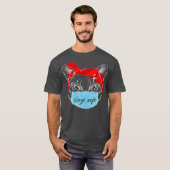 保Moutguard顔付きDistance Cat Kitten Tシャツ (正面フル)