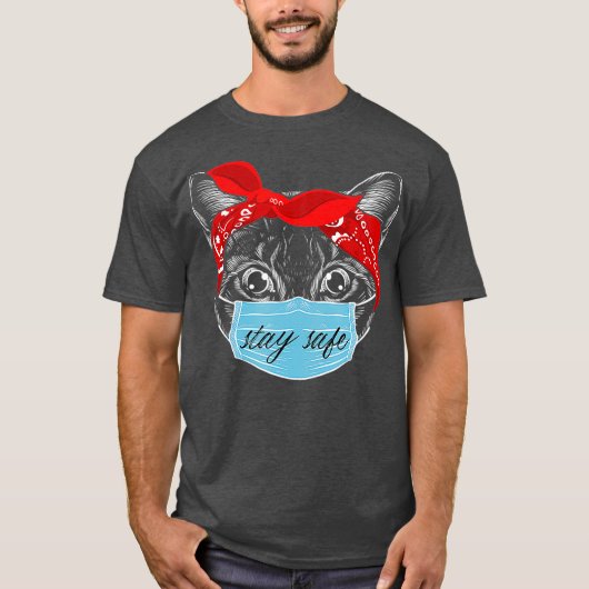 保Moutguard顔付きDistance Cat Kitten Tシャツ (正面)