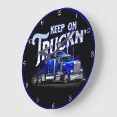 保On Truckin Blue Rig ラージ壁時計 (傾斜)