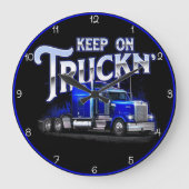 保On Truckin Blue Rig ラージ壁時計 (正面)
