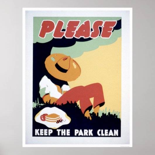 保The Park Clean 1937 WPA ポスター (正面)