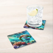 保Touch | ウミガメ泳ぎ スクエアペーパーコースター (インサイチュ)