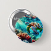 保Touch | ウミガメ泳ぎ 缶バッジ (正面&裏面)