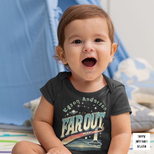 保Truckinのレトロ60sのピパーソナライズされたンク ベビーボディスーツ