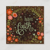 信かわいらし信フローラインスパイアハートの親切カード スクエア名刺 (正面)