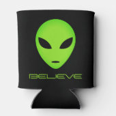 信じおもしろい緑エイリアンヘッドカスタム冷却器 缶クーラー (裏面)