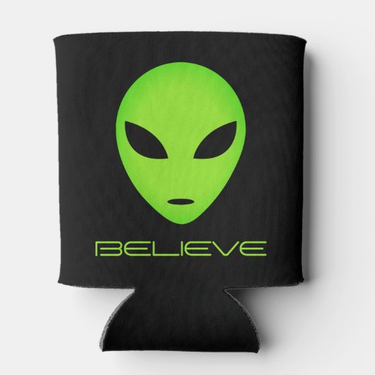 信じおもしろい緑エイリアンヘッドカスタム冷却器 缶クーラー (裏面)