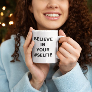 信じおもしろい#Selfie コーヒーマグカップ
