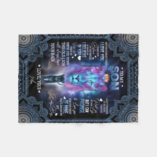 信じお母さ素晴らしんの息子への贈り物 フリースブランケット (正面(横))