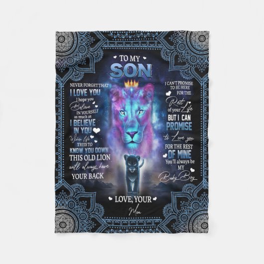 信じお母さ素晴らしんの息子への贈り物 フリースブランケット (正面)