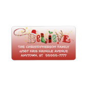 信じお洒落グラデーション金ゴールド輝き ラベル (正面)