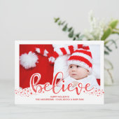 信じお洒落Christmas Hand Script Photo シーズンカード (スタンド正面)