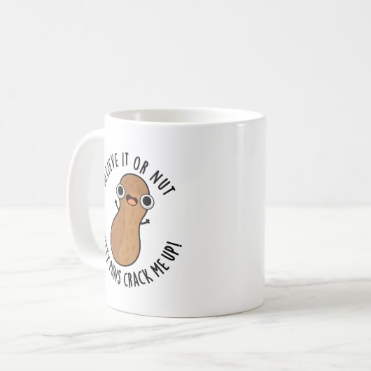 信じから食い物の塊を引き裂く コーヒーマグカップ (正面左)