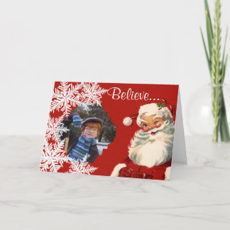 '信じ'すてきヴィンテージSanta Photo Insert シーズンカード