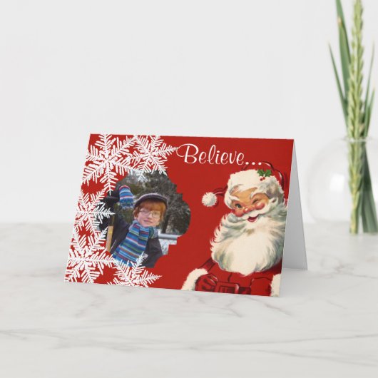 '信じ'すてきヴィンテージSanta Photo Insert シーズンカード (正面)