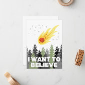 信じたい 隕石 グリーティングカード ノートカード (正面/裏面インサイチュ)