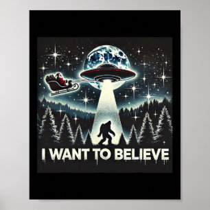 信じたい UFO ビッグフット サンタ クリスマス 雑貨 ポスター