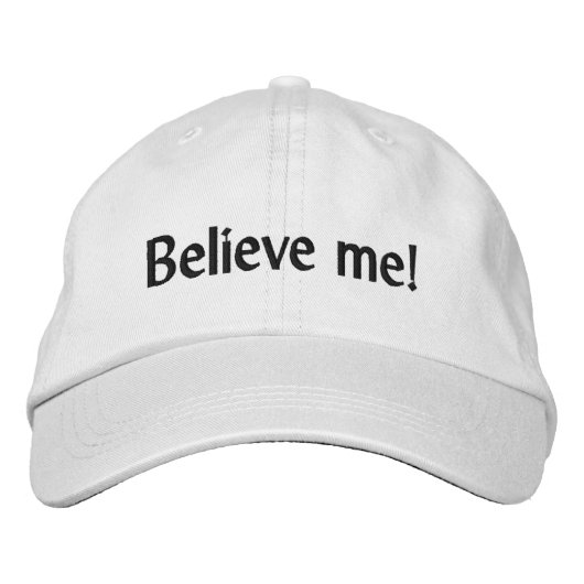 信じだ!引用文調整可能キャップ 刺繍入りキャップ (正面)
