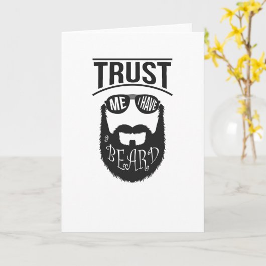 信じてください、私はヒゲがあるんです カード (黄色い花)